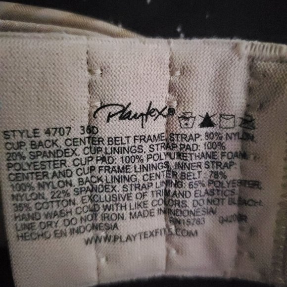Playtex Perfectly Smooth Wirefree Bra Size 36D Nude Stripe - Picture 4 of 5